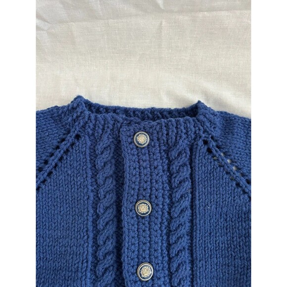 Boys 12 mo. Hand Knitted Baby Cardigan Sweater, Soft, Warm & Cozy - Picture 12 of 16